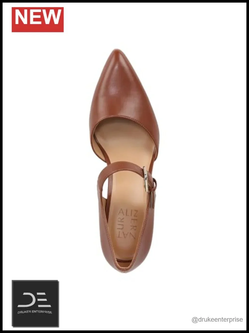 Naturalizer Pixie Women's Mary Jane Block Heel Pumps Almond Toe Adjustable